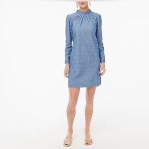 J. Crew Blue Denim Long Sleeve Dress SZ 4